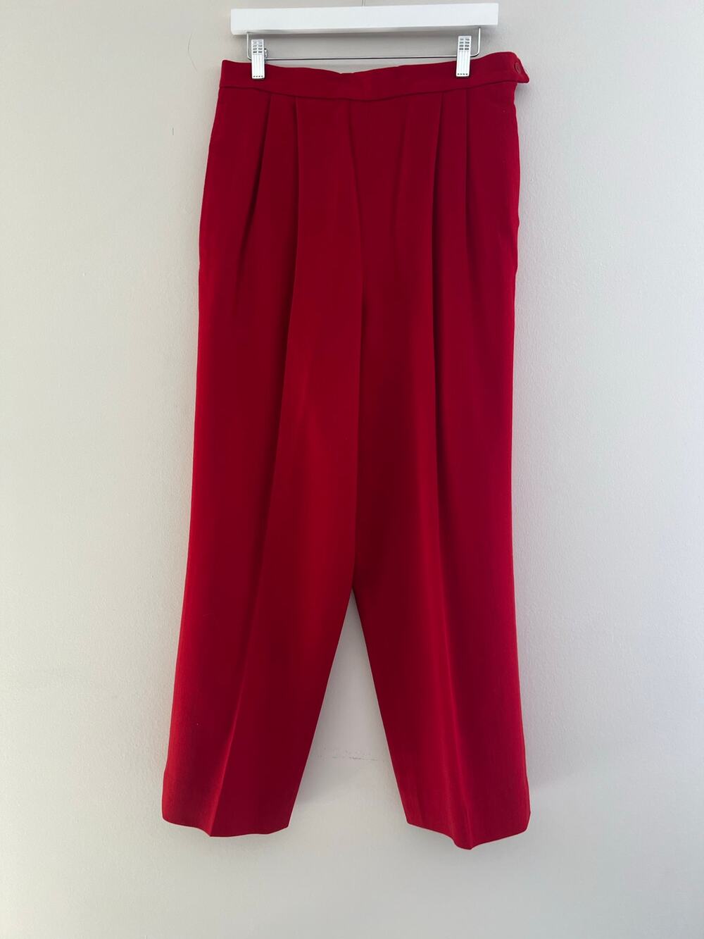 Carlisle Wool & Spandex Red Dress Pants Pleated Side Zip Size 12 SG